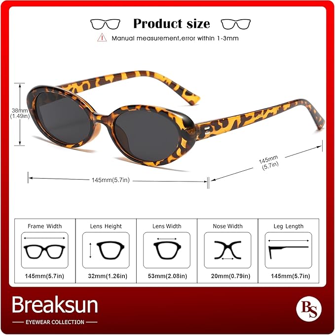 Retro Oval Sunglasses for Women Men Fashion Small Oval Sunglasses 90s Vintage Shades