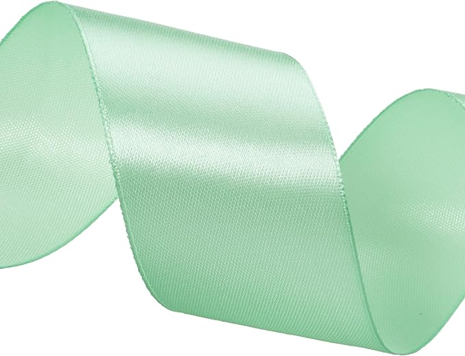 ATRBB 25 Yards 1-1/2 inch Wide Satin Ribbon Perfect for Wedding,Handmade Bows and Gift Wrapping(Mint Green)