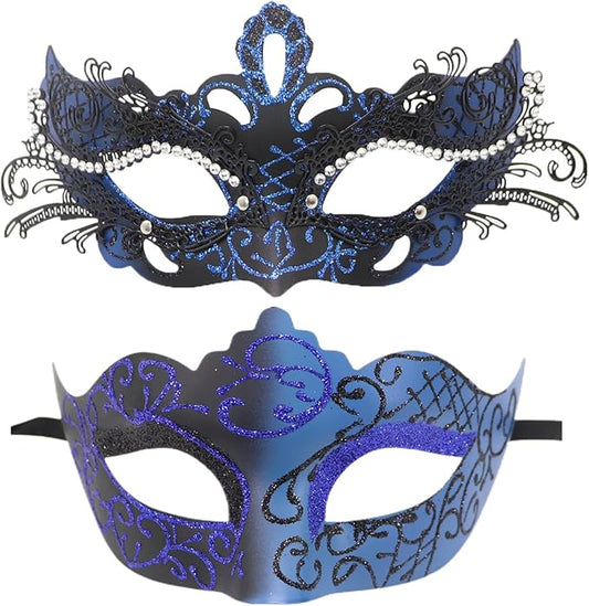 Coolwife Couples Masquerade Masks Metal Venetian Mardi Gras Party Evening Prom Costume Mask