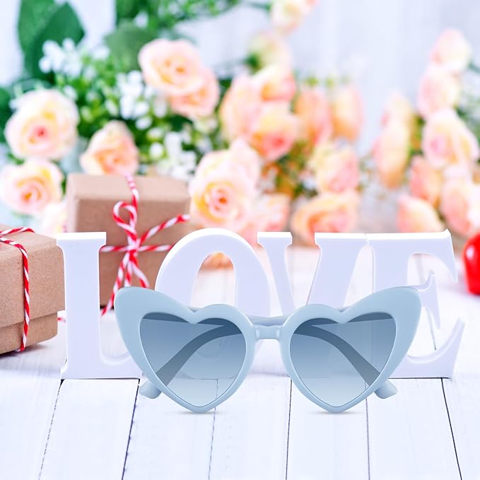 12 Pack Bachelorette Sunglasses Heart Shaped Sunglasses Vintage Heart Glasses for Women Wedding Party Decor