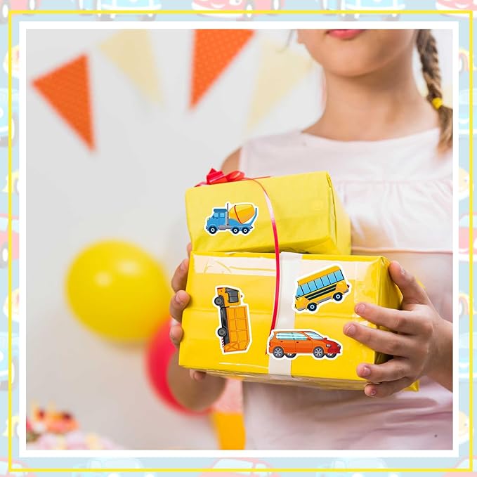 24 Sheets Transportation Car Stickers for Kids, 380+ Pcs Vehicle Stickers Bulk Preschool Sticker Sheets for Reward Craft Scrapbooking Water Bottles Gifts Bags Cards Decor