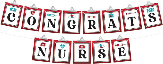 KatchOn, Congrats Nurse Garland - Large 10 Feet | Congrats Banner, Grad Party Decor | Graduation decorations 2025 Nurse Graduation Party Decorations | nurse graduation decorations
