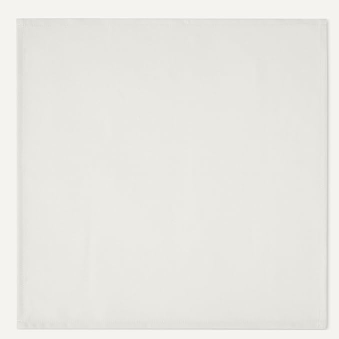 Amazon Basics Reusable Stain and Wrinkle Resistant Cloth Napkins, 12 Pack, 17 x 17 inches, White