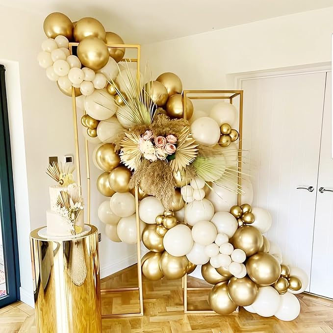 90pack Metallic Gold Balloons Different Size 18/12/10/5 Inch Chrome Gold Balloon Garland Arch Kit for Wedding, New Year, Birthday, Graduation, Bridal Shower, Baby Shower Decorations