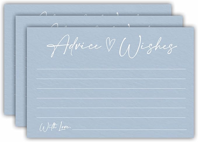 Advice And Wishes Cards, 30 Minimalism Blue Wishes Cards For Wedding, Bridal Shower, Advice And Wishes For The Mr And Mrs, Baby Shower, Graduation, Retirement, Anniversary, Party Favor- A03