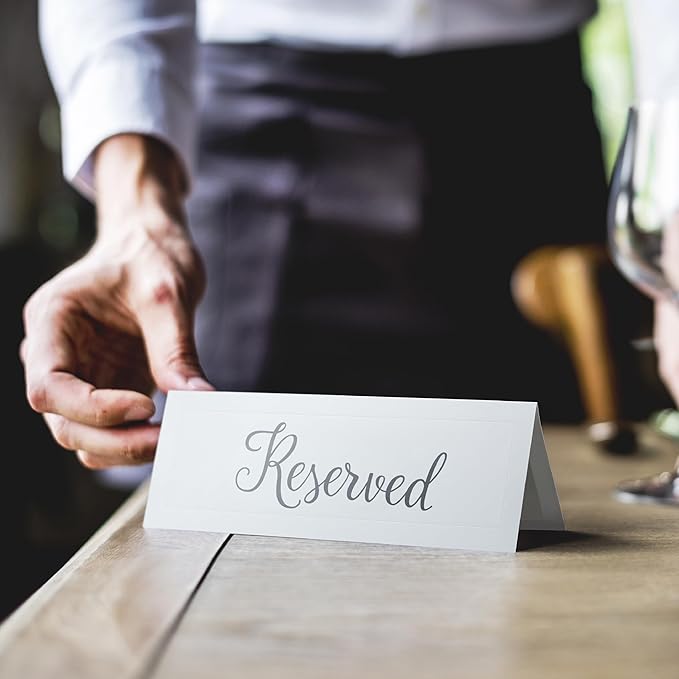Blank Foldover Place Cards - Printable Cardstock for Inkjet & Laser - Wedding Seating Chart & Buffet Label - Table Name Card & Name Tag - 3.5 x 11 in, White, Pack of 60