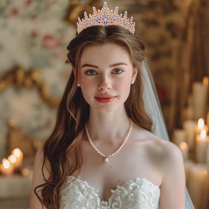 Baroque Tiara for Women Crystal Queen Crowns Rhinestone Princess Tiaras for Girl Wedding Headband for Bride Hair Accessories for Halloween Costume Birthday Party Prom Mother's Gifts