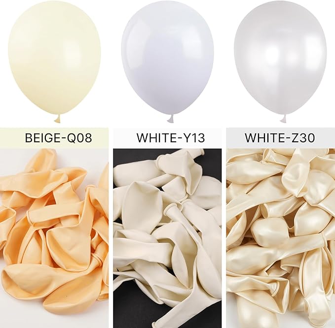 PartyWoo White Balloons 50 pcs 12 Inch Latex Helium White Cream Balloons for Wedding Baby Shower Birthday Bridal Shower Graduation Engagement Princess Anniversary Party Decorations White-Y13