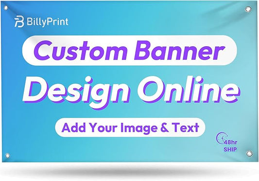 Custom Vinyl Banner Personalized HD Printing for Indoor/Outdoor - Perfect for Business Events, Graduation, Birthdays, and Parties - 1 or 2-sided Print, Grommets/Pole Pockets, Reinforced Edge - 3x7ft