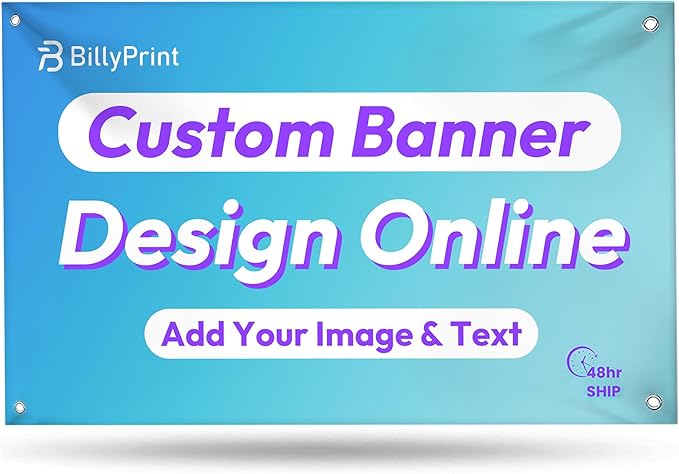 Custom Vinyl Banner Personalized HD Printing for Indoor/Outdoor - Perfect for Business Events, Graduation, Birthdays, and Parties - 1 or 2-sided Print, Grommets/Pole Pockets, Reinforced Edge - 3x12ft