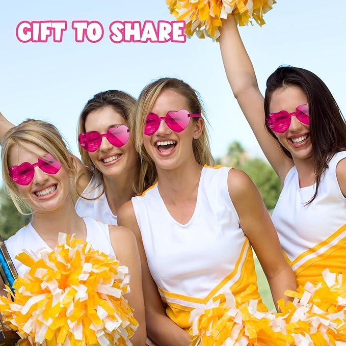 12 Pack Heart Sunglasses for Women Transparent Heart Glasses for Bachelorette Birthday Party Favor Gifts