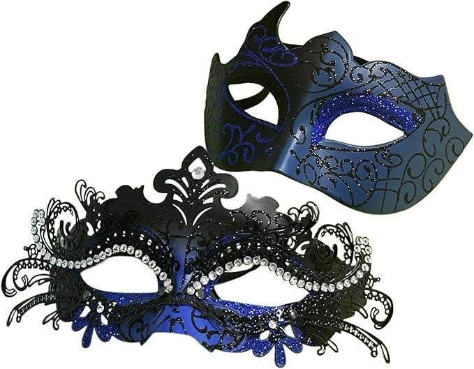 Couple Masquerade Mask Set, Venice Party Mask, Ancient Greek Roman Warrior Venetian Half Face Masks