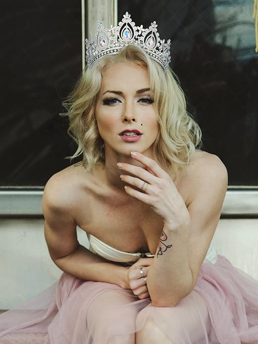 SWEETV Queen Crown for Women,Wedding Tiara for Bride,Princess Tiara,Quinceanera Pageant Crown Diadem