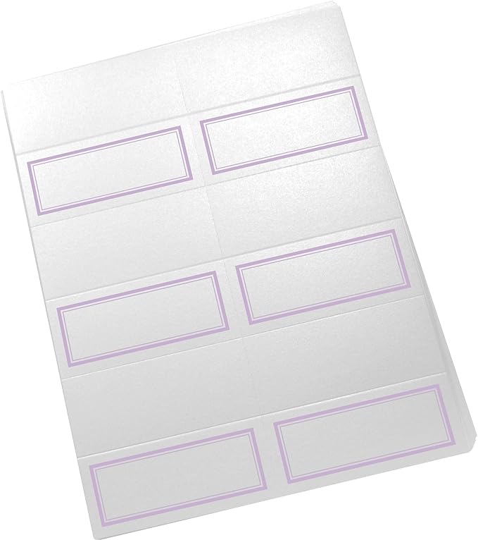 Double Line Border Printable Place Cards, Lavender (Choose Color), Set of 150 (25 Sheets), Laser & Inkjet Printers - Wedding, Party, Dinner, and Special Events - Made in the USA