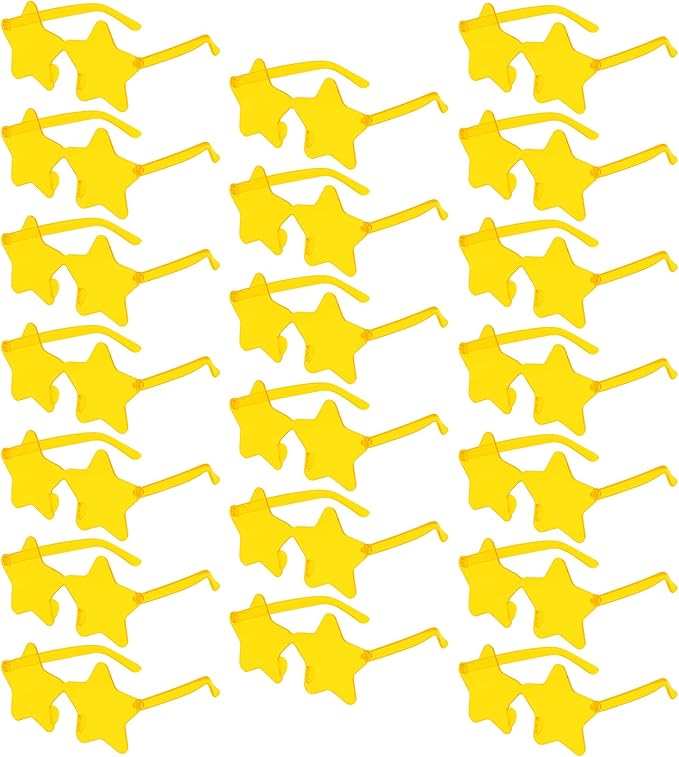 20 Pairs Rimless Star Sunglasses Bulk Transparent Candy Color Star Glasses for Women Men Party Favors