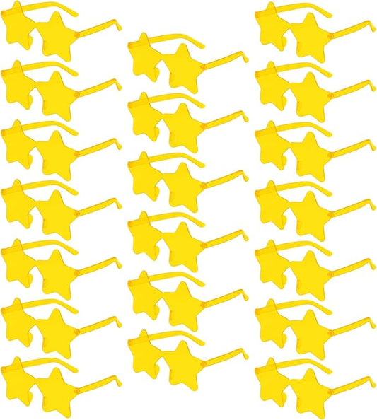 20 Pairs Rimless Star Sunglasses Bulk Transparent Candy Color Star Glasses for Women Men Party Favors