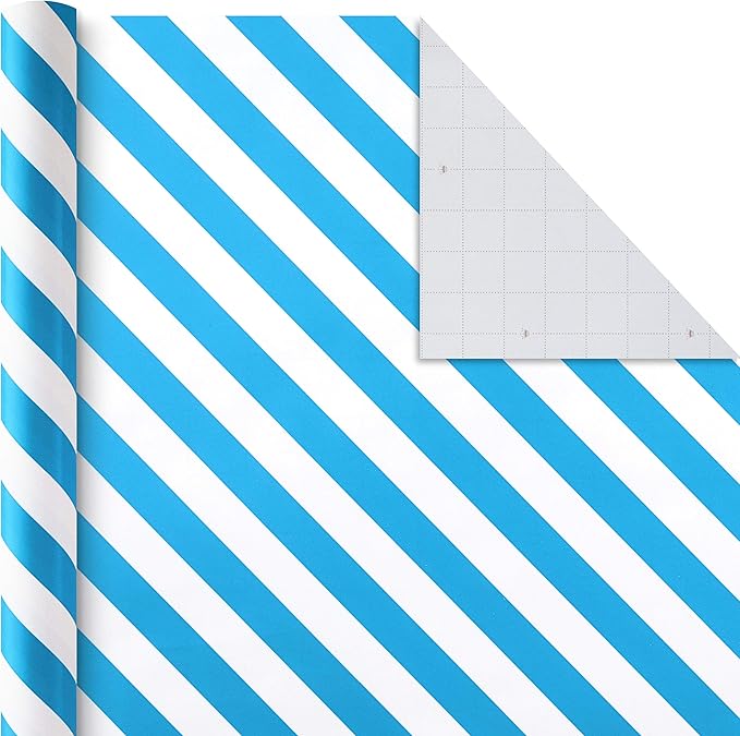 Hallmark All Occasion Wrapping Paper Bundle with Cut Lines on Reverse (Pack of 6; 180 sq. ft. ttl.) Solids, Polka Dots & Stripes for Birthdays, Easter, Mothers Day, Weddings, Baby Showers (5JXW1746)