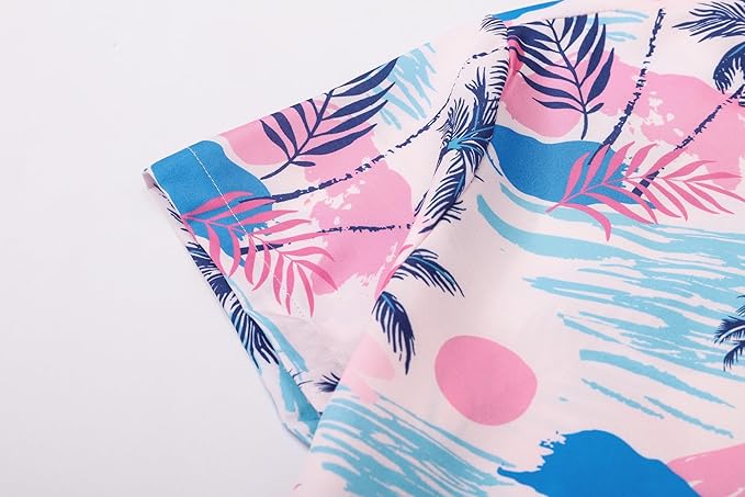 Cromoncent Matching Hawaiian Outfits for Family, Dad and Son Matching Luau Beach Tropical Shirts Mommy Daughter Tropical Sets