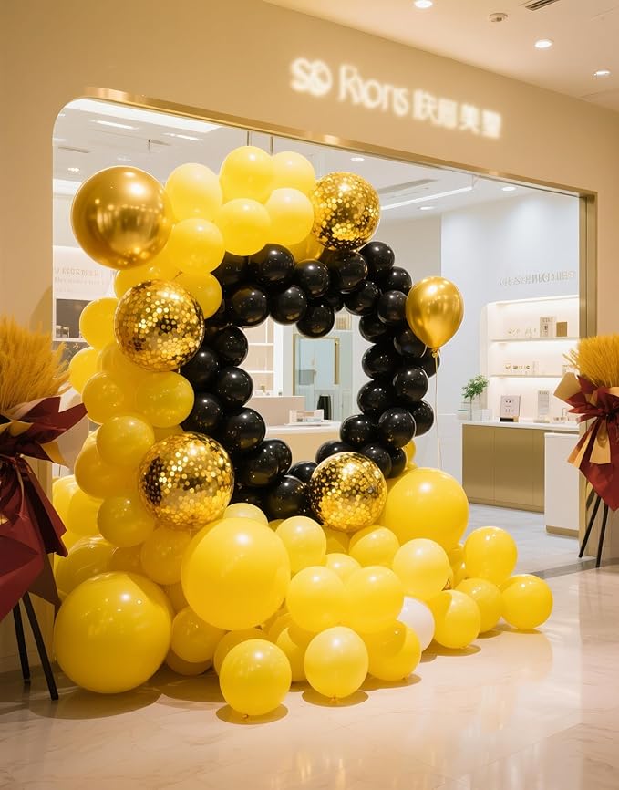 Yellow Balloons 145pcs Different Sizes 18 12 10 5 Inch Latex Helium Yellow Balloon Arch Kit Garland for Baby Shower Birthday Party Decorations