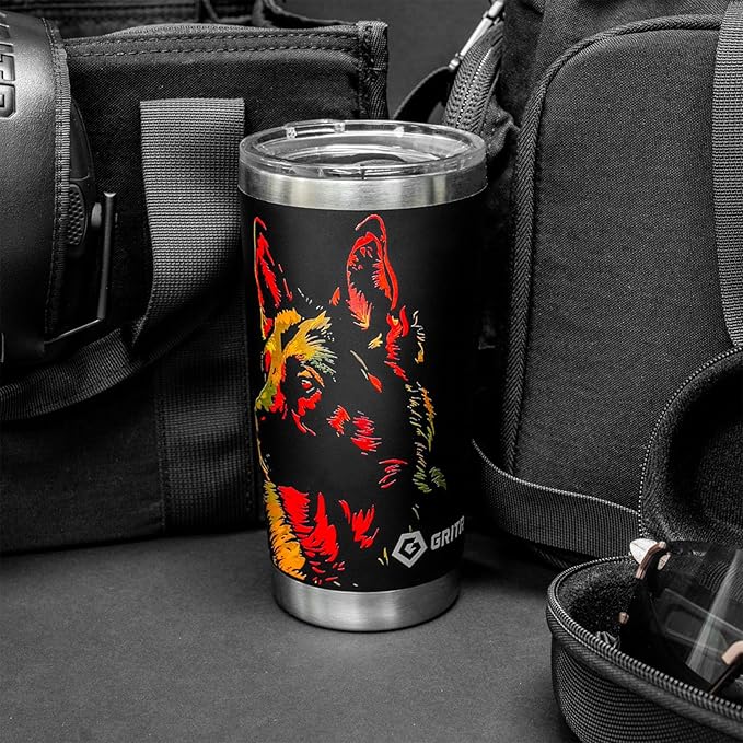 GRITR Stainless Steel Tumbler – 20oz/30oz, Insulated & Leakproof, Hot or Cold Drinks Anywhere, Travel Tumbler with Straw and Lids for Coffee, Water & Smoothies