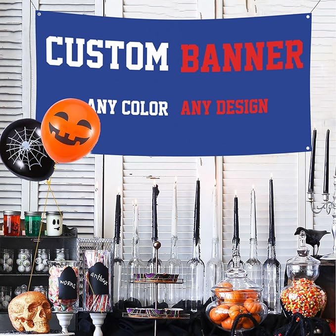 Custom Banners And Signs 6x3 Ft,Personalized Banner With Photo/Text, Banners Customized For Business Birthday Graduation Parties Indoor Outdoor