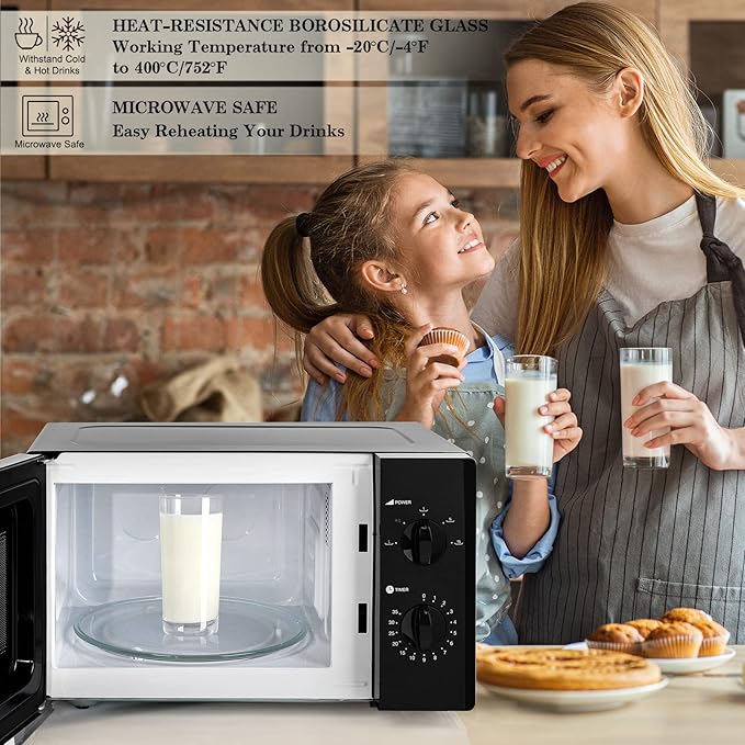 Heat-Resistant Drinking Glasses Set of 6 Double Fashioned Glass Lowball Tumblers 16oz Made From Premium Borosilicate All Crystal-Clear Water Cups, Mixed Drinkware For Daily Use - CL Count (Pack 1)