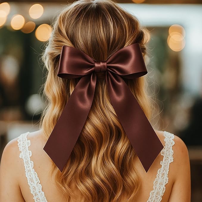 Fullive 1 1/2 Inch Brown Ribbon, 30 Yards Ribbon for Gift Wrapping, Polyester Ribbons for Flower Bouquet for Birthday Holiday Christmas Decorations DIY Bows Wrapping Bouquet Floral Arrangements