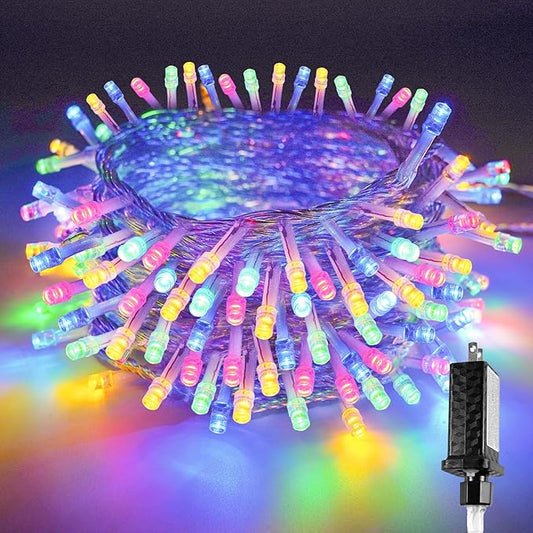 Multicolor 240 LED 88FT String Lights Indoor Outdoor, Connectable Christmas Tree Lights Waterproof 8 Modes with Timer, Clear Wire Fairy Twinkle Light Plug in for Bedroom Wedding Party Xmas Decorations