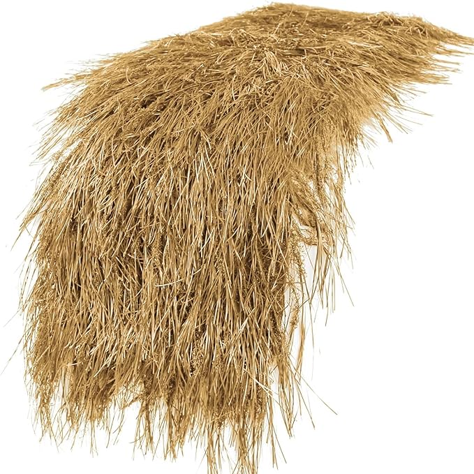 XLX TURF Artificial Thatch Straw Table Runner 13 X 72 Inch - Yellow Hay Grass Table Centerpiece Decor Western Halloween Nativity Party Jungle Birthday Tiki Mexican Style, Home DIY Crafts