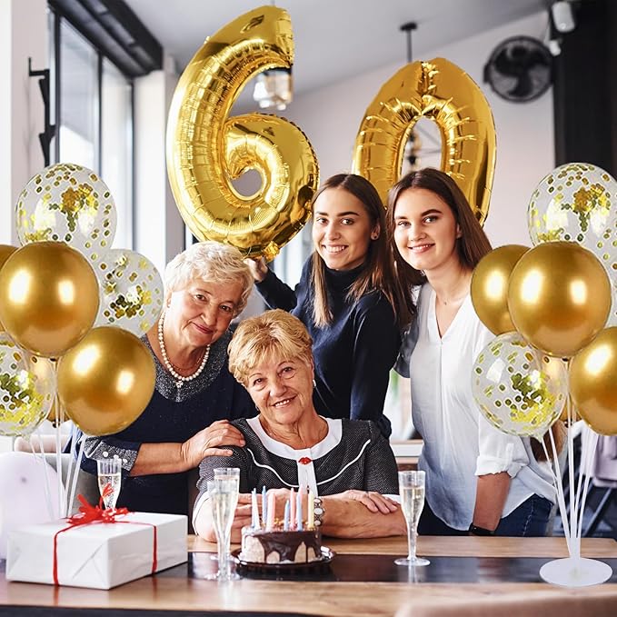 Balloon Stand Kit For Table - 6 Sets Balloon Sticks with Base For Birthday Graduation Party Decorations