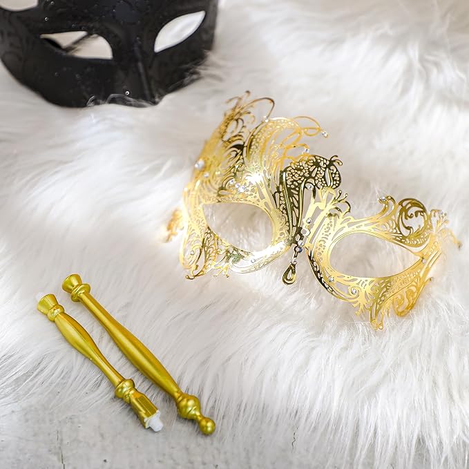 YU FENG Venetian Masquerade Mask for Women Couples Besties-Prom,Balls,Mardi Gras,Halloween and Parties Costume Mask