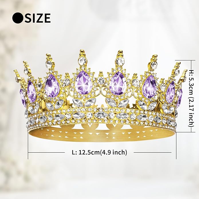 Crown for Women Crystal Rhinestone Wedding Tiara Queen Hair Accessories for Birthday Prom Pageant Princess Headband