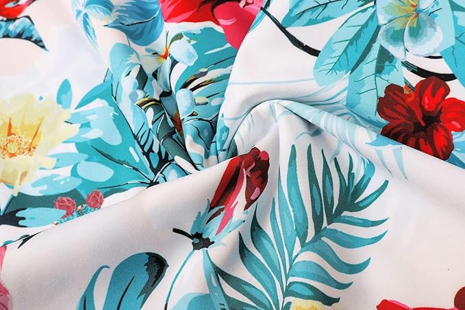 Cromoncent Matching Hawaiian Outfits for Family, Dad and Son Matching Luau Beach Tropical Shirts Mommy Daughter Tropical Sets