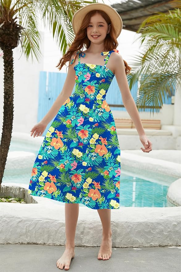Cromoncent Matching Hawaiian Outfits for Family, Dad and Son Matching Luau Beach Tropical Shirts Mommy Daughter Tropical Sets