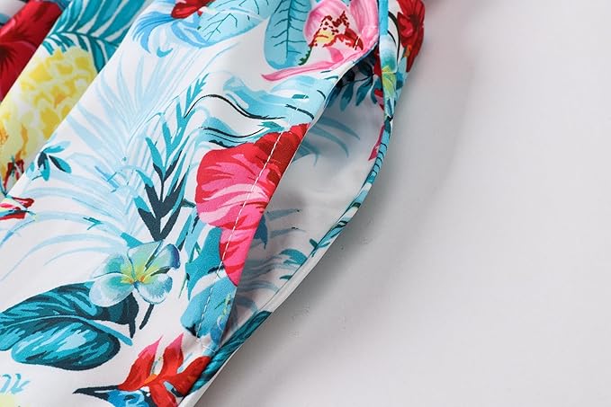 Cromoncent Matching Hawaiian Outfits for Family, Dad and Son Matching Luau Beach Tropical Shirts Mommy Daughter Tropical Sets