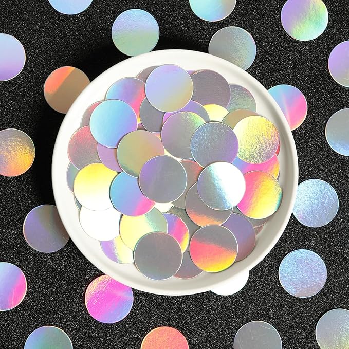 Iridescent Disco-Holographic Party-Decorations Confetti - 300pcs Wedding Birthday Dining Table Centerpiece,Bachelorette Baby Bridal Shower Engagement Valentines Decor Lasting Surprise