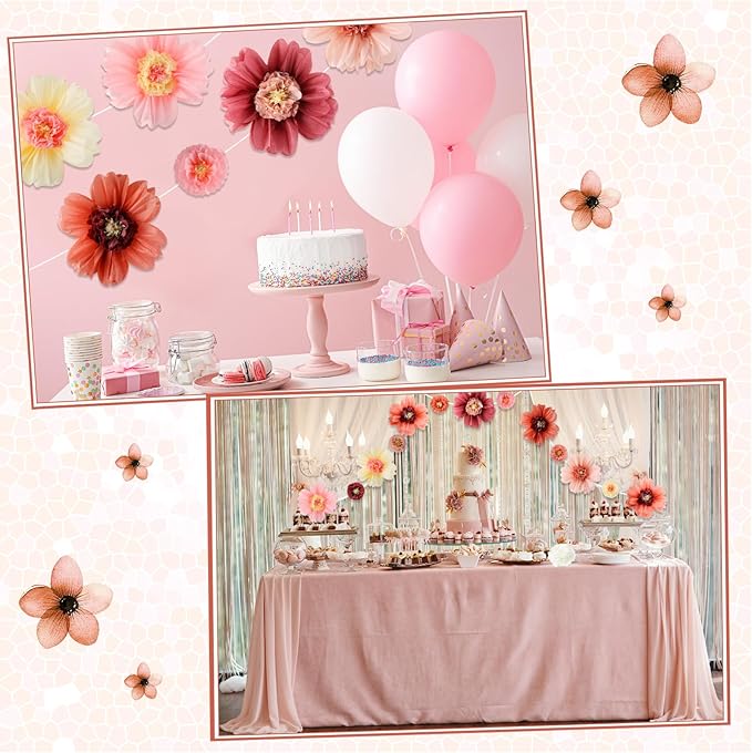 Crowye 36 Pcs Large Colorful Tissue Paper Flowers Decorations 20" Giant Fiesta Crepe Paper Flowers for Wall Decor Backdrop Mexican Wedding Birthday Baby Shower Carnival Party Craft (Vintage Color)