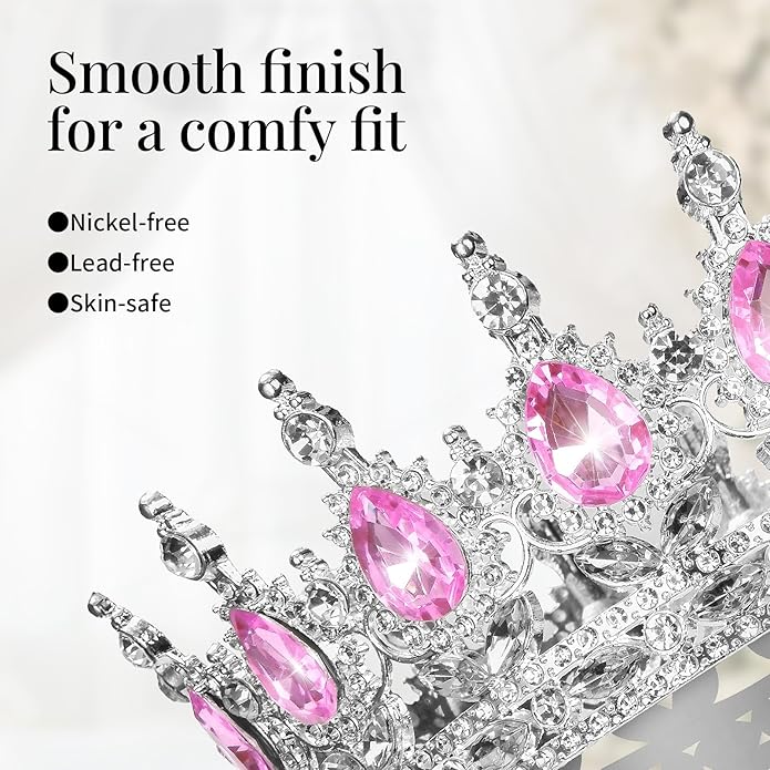 Crown for Women Crystal Rhinestone Wedding Tiara Queen Hair Accessories for Birthday Prom Pageant Princess Headband