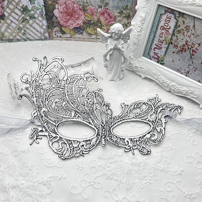 Masquerade Mask for Women Soft Lace Womens Masks Mardi Gras Mask Halloween Venetian Masks Carnival Cosplay Party Mask