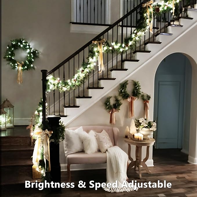 Brizled Color Changing Halloween Lights, 66ft 200 LED RGB Christmas Lights Music Sync, 120+ Modes Remote Dimmable Outdoor Christmas Light, Mini Tree Light Indoor Plugin for Xmas Halloween Party Decor