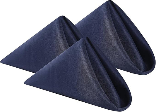Cloth Napkins 17x17 inch Washable Polyester Dinner Napkins Soft Table Napkins for Wedding Party Dining Banquet(Navy,25PCS)