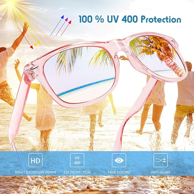 12/24 Pack Wholesale Retro Neon Colors Party Favor Supplies Unisex Sunglasses Bulk for Adults Teens, UV400 Protection