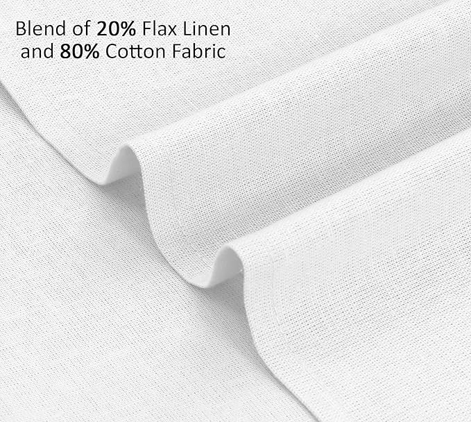 Ruvanti Linen Napkins Set of 12, 18x18 Cloth Napkins, Cotton Linen Blend Napkins Cloth Washable, Soft, Reusable Dinner Napkins for Wedding, Parties, Christmas, Thanksgiving, Everyday Use - White