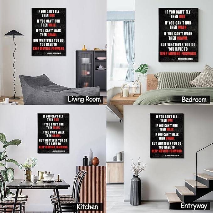 AbcCustomize Keep Moving Forward Motivational Wall Art, Inspirational Wall Decor for Office & Home, Positive Quotes Canvas Prints Ready to Hang, Uplifting Office Wall Art for Living Room or Bedroom