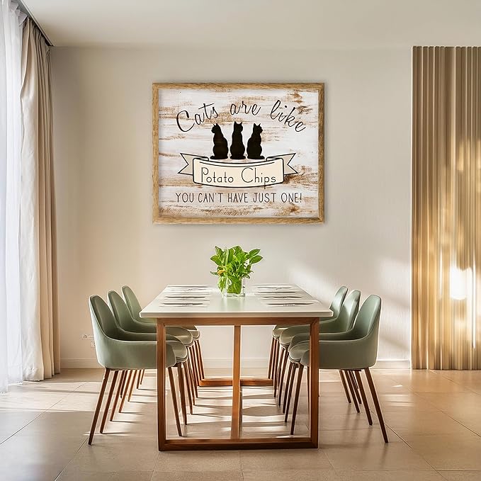 Posterizer 1 pcs - Cats are Like Potato Chips - Funny Cat Sayings - Art for Animal Lovers - Comedy Art - Gift For Animal Lovers - Living Room Bedroom Decor - 05x07 unframed wall art