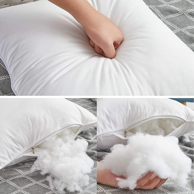 Oubonun 28 x 28 Pillow Inserts (Set of 2) - Euro Pillow Inserts with 100% Cotton Cover - 28 Inch Square Interior Sofa Pillow Inserts - Decorative Pillow Insert Pair - White Couch Pillow