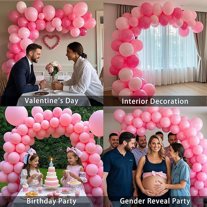 Pastel Pink Balloons 145 pcs Light Pink Brthday Decorations Different Sizes of 18 12 10 5 Inch Baby Pink Balloons for Gender Reveal Balloons Garland Balloon Arch as Birthday Party Decorations