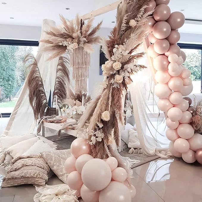 PartyWoo Beige Balloons 50pcs 12 Inch Boho Cream Ivory Neutral Latex Helium Balloons for Graduation Wedding Anniversary Engagement Bridal Graduation Baby Shower Birthday Party Decorations White-F60