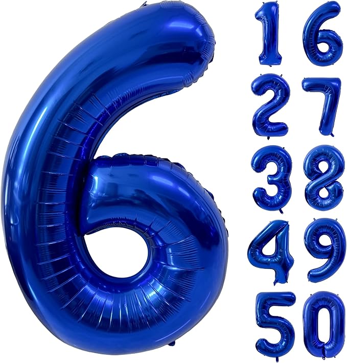 40 inch Navy Blue Number Balloon Dark Blue 6 Balloons Giant Foil Helium Balloons Blue Number 6 Balloon for 6th Birthday Party Decorations
