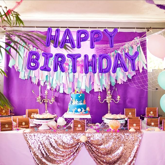TONIFUL 52 Pieces 16 Inch Purple Letter A-Z Balloons,Custom Phrase Mylar Foil Alphabet Letter DIY Personalized Phrase Banner for Birthday Anniversary Celebration Graduation Party Supplies Decoration